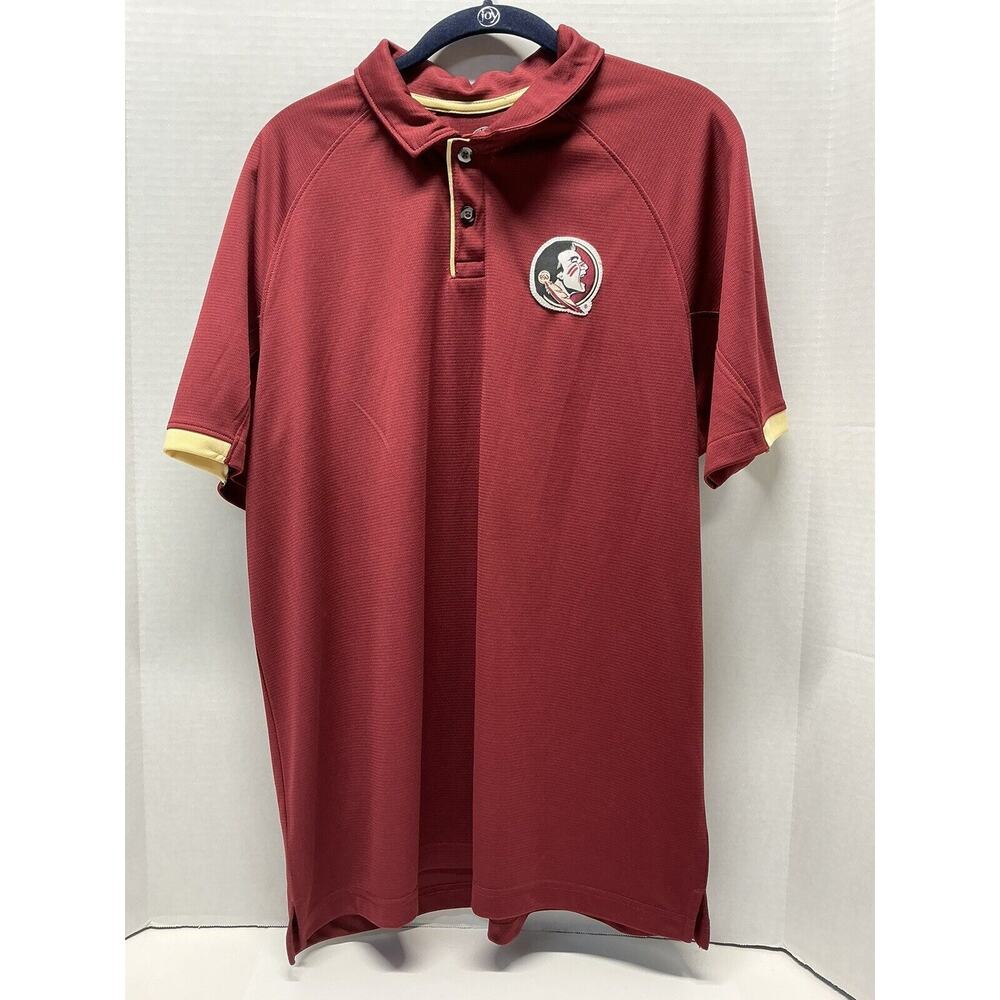 FLORIDA‎ STATE SEMINOLES Men Garnet Short Sleeve Polo Shirt L Rivalry Threads 91